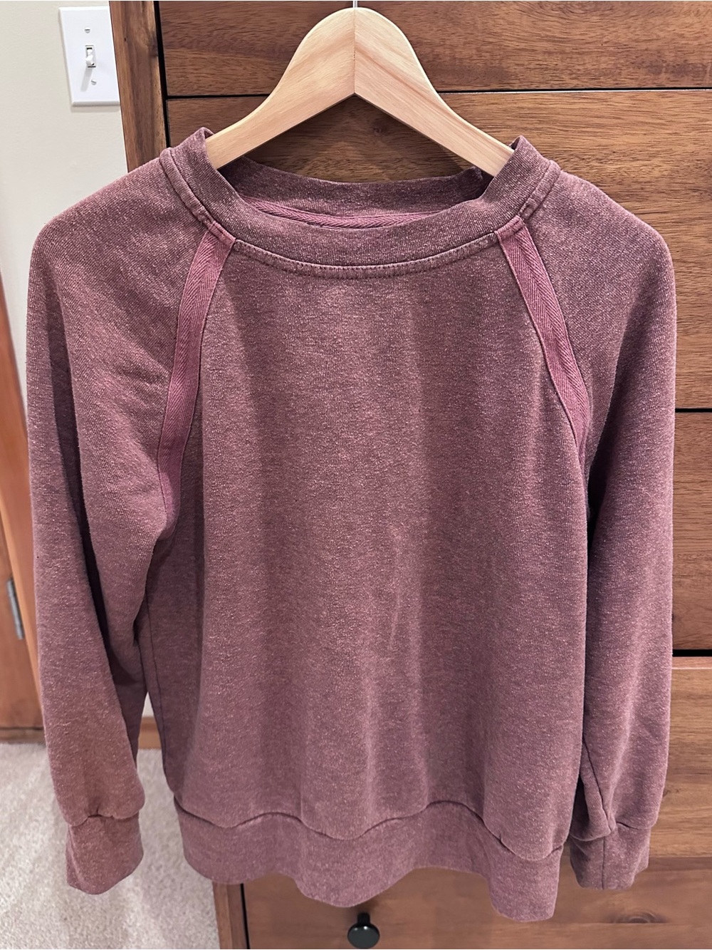 Prana Cozy Up Womenβs Crewneck Sweatshirt Small- Rust